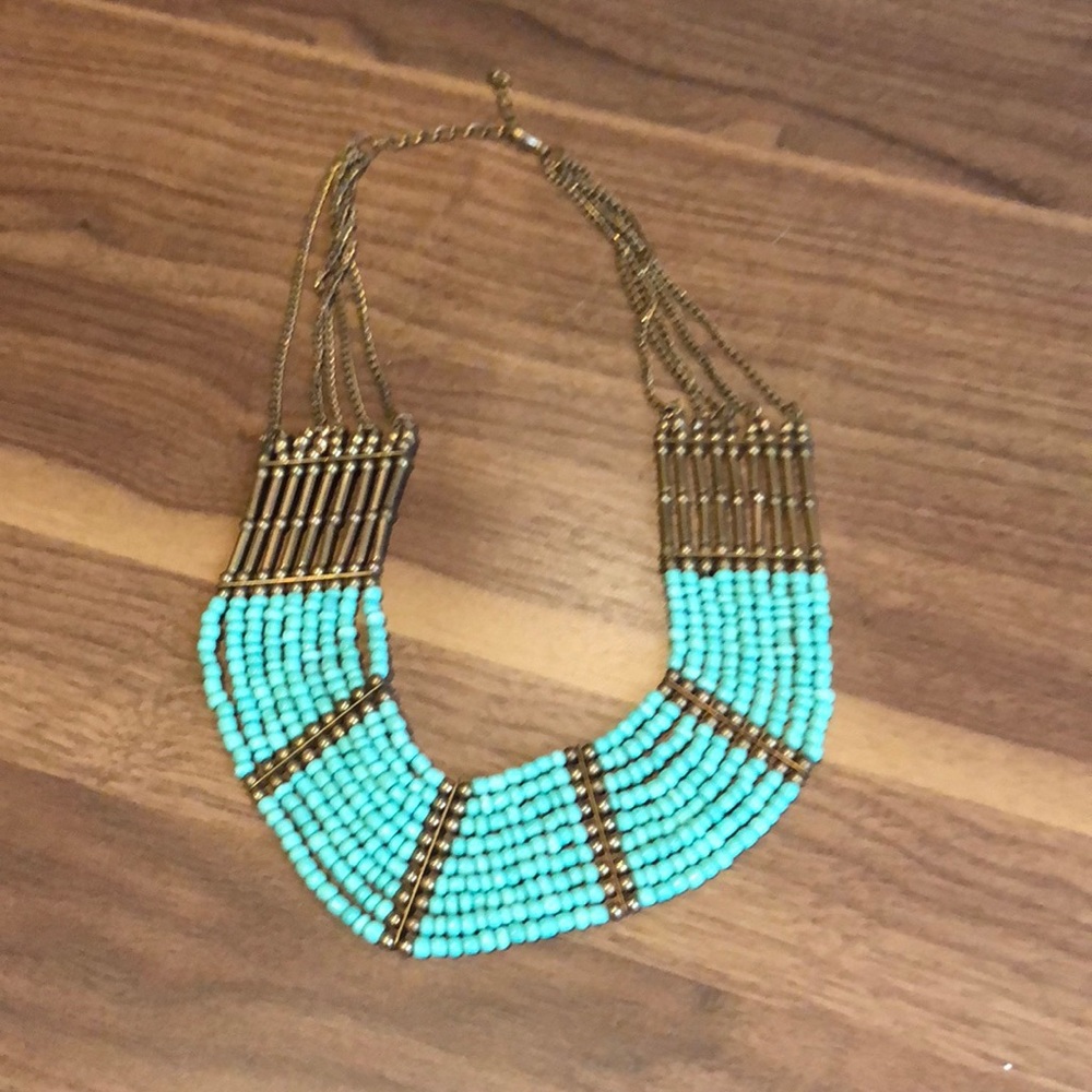 Women’s Turquoise and Brass Necklace
